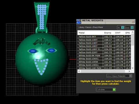 Emerald Expression Pendant 3D Print Model