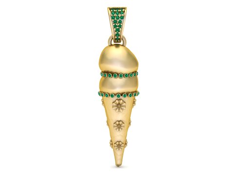 Emerald Bloom Cone Pendant 3D Принт Модель
