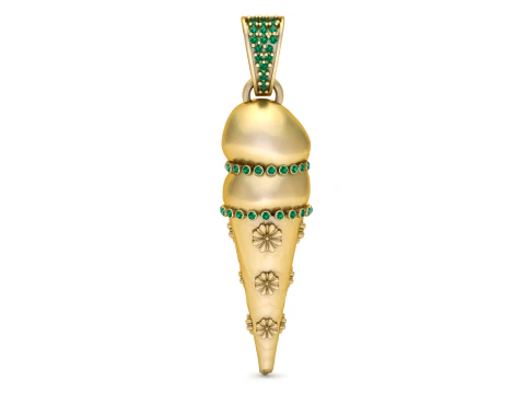 Pingente Cone Flor Esmeralda Modelo de Impressão 3D