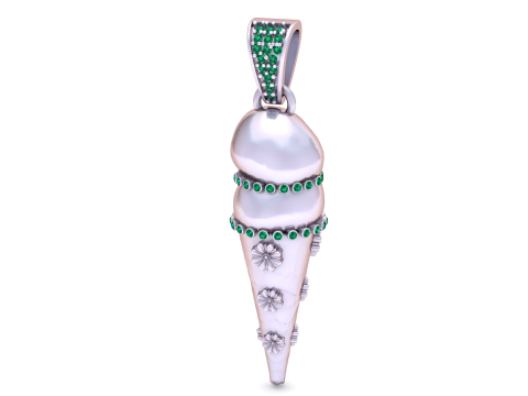 Emerald Bloom Cone Pendant 3D Принт Модель
