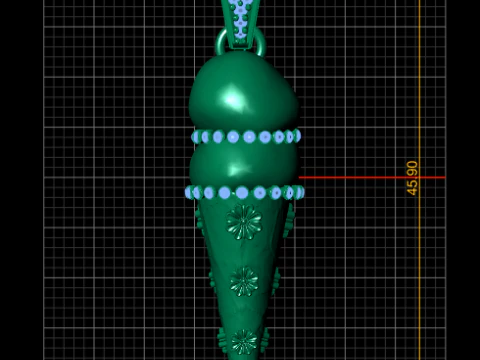 Emerald Bloom Cone Pendant 3D Print Model