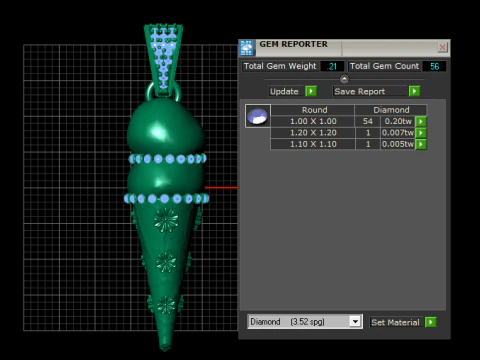Emerald Bloom Cone Pendant 3D Print Model