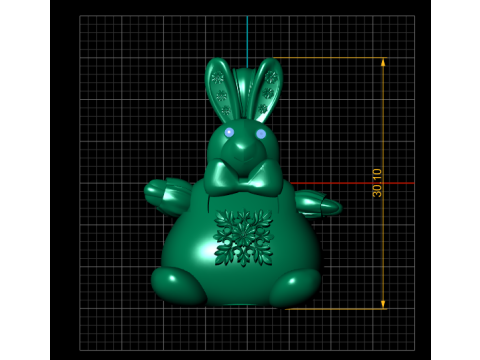Floral Bunny Charm Pendant 3D 프린트 모델