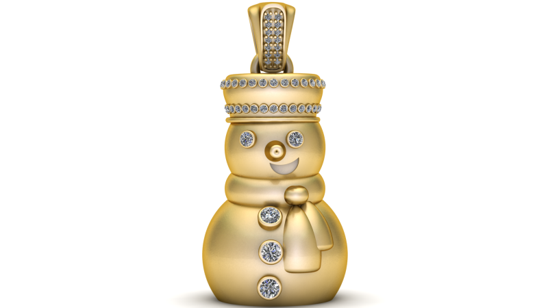 Frosty Sparkle Snowman Pendant 3D प्रिंट मॉडल .c4d .max .obj .3ds .fbx .stl .blend