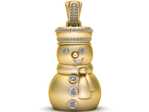 Підвіска-сніговик з морозним блиском 3D Принт Модель