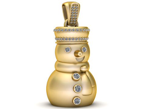 Frosty Sparkle Snowman Pendant 3D Принт Модель