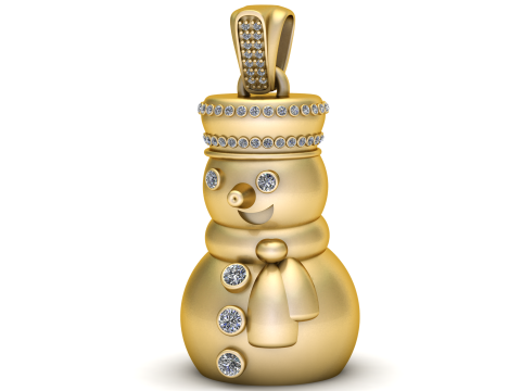 Frosty Sparkle Snowman Pendant 3D Принт Модель