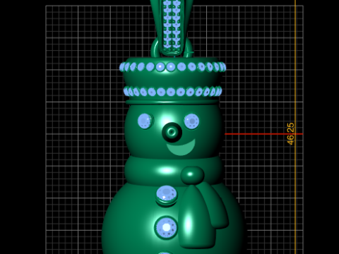 Frosty Sparkle Snowman Pendant 3D Принт Модель