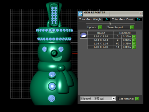 Frosty Sparkle Snowman Pendant 3D Принт Модель