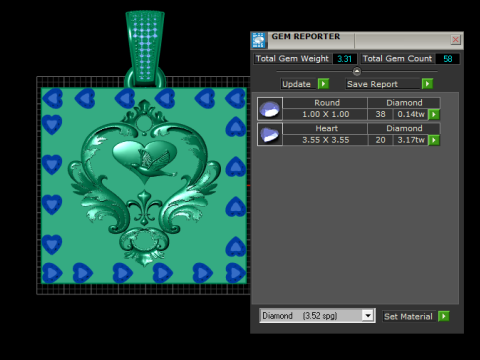 Hummingbird Heart Rose Pendant 3D Print Model