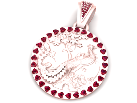 Phoenix Bloom Gold Pendant 3D printmodel