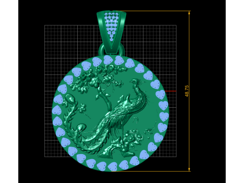 Phoenix Bloom Gold Pendant 3D printmodel