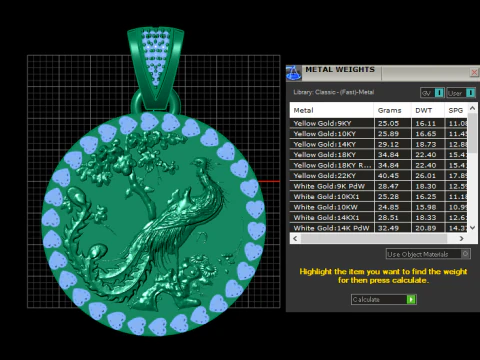 Phoenix Bloom Gold Pendant 3D Print Model