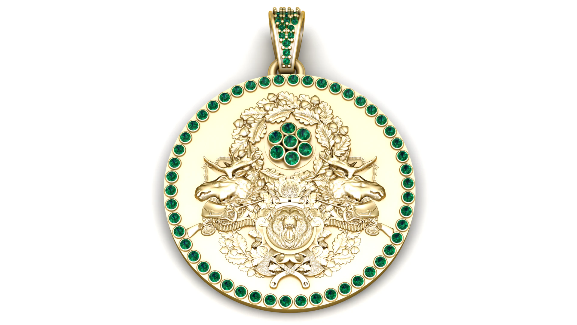Round luxury pendant 3D Print Model .c4d .max .obj .3ds .fbx .stl .blend 