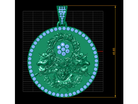 Round luxury pendant 3D Print Model