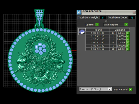 Round luxury pendant 3D Print Model