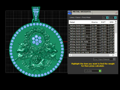 Round luxury pendant 3D Print Model