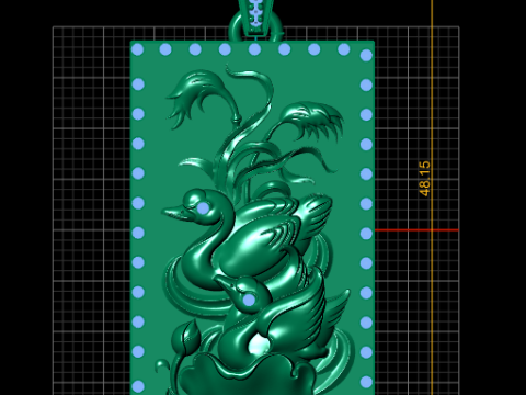 Emerald Swan Harmony Pendant 3D 打印模型