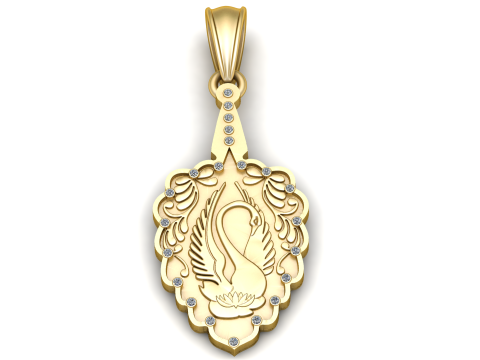 Lotus Swan Elegance Pendant Modello di stampa 3D