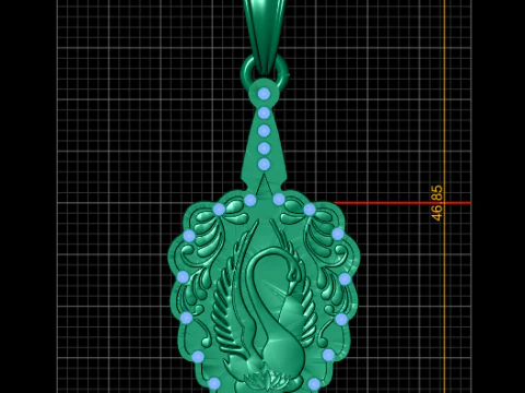 Lotus Swan Elegance Pendant 3D Print Model