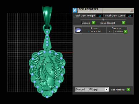 Lotus Swan Elegance Pendant 3D 打印模型