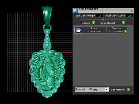 Lotus Swan Elegance Pendant 3D Print Model