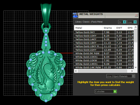Lotus Swan Elegance Pendant 3D Print Model