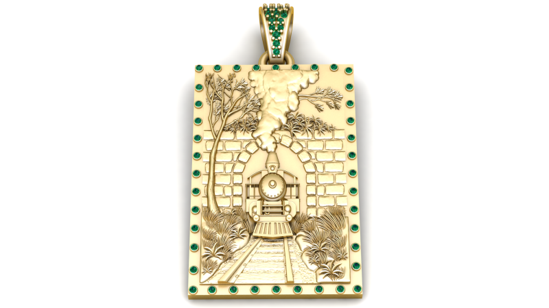Emerald Journey Locomotive Pendant 3D Baskı Modeli .c4d .max .obj .3ds .fbx .stl .blend 