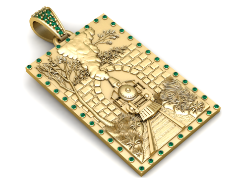 Emerald Journey Locomotive Pendant 3D Baskı Modeli
