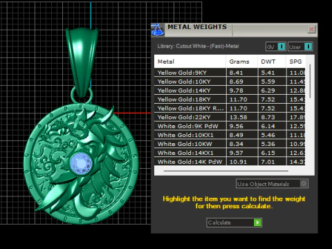 Silver Dragon Emblem Pendant with Ruby 3D Model