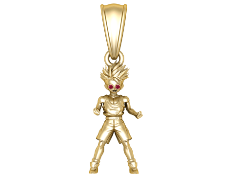 Anime Warrior Pendant with Ruby Eyes 3D Модель