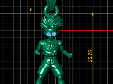 Anime Warrior Pendant with Ruby Eyes 3D 模型