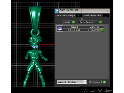 Anime Warrior Pendant with Ruby Eyes 3D 模型