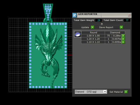 Emerald Dragon King Pendant 3D Baskı Modeli