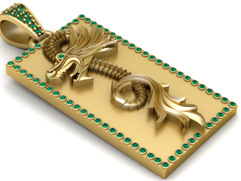 翡翠炎龙吊坠 3D 打印模型