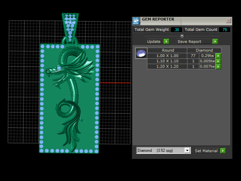 Emerald Flame Dragon Pendant 3D Print Model