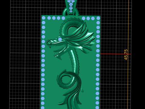 翡翠炎龙吊坠 3D 打印模型