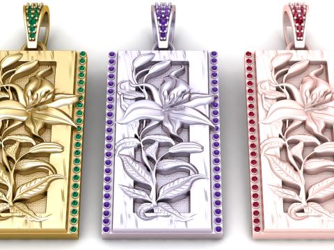 Blooming Lily Pendant 3D Print Model