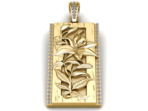 Blooming Lily Pendant 3D Print Model