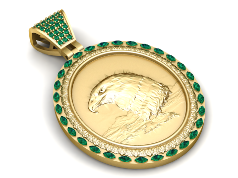 Majestic Eagle Medallion Pendant Modello di stampa 3D