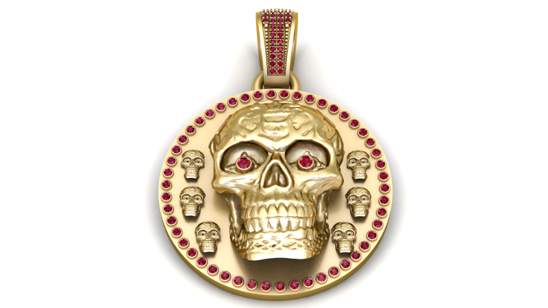 Crimson Skull King Pendant Modelo de impresión 3D .c4d .max .obj .3ds .fbx .stl .blend 