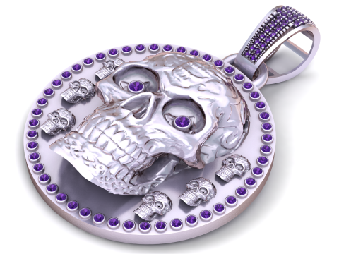 Crimson Skull King Pendant Modelo de impresión 3D