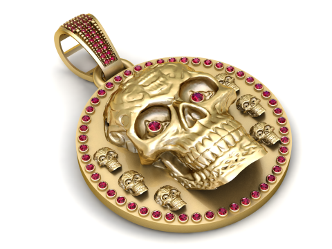 Crimson Skull King Pendant Modelo de impresión 3D