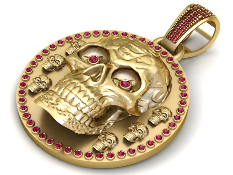 Crimson Skull King Pendant Modelo de impresión 3D