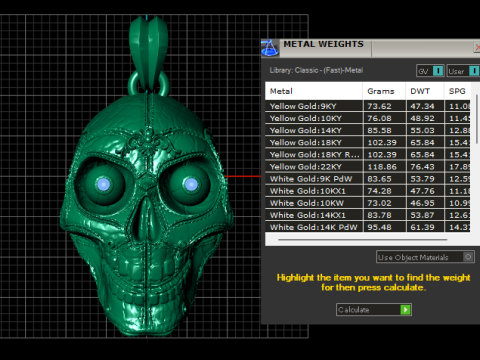 Golden Skull Relic Pendant 3D Druckmodell