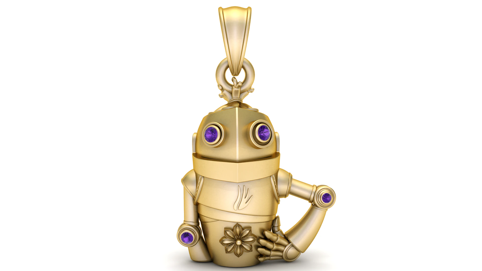 Robot Guardian Pendant 3D Print Model .c4d .max .obj .3ds .fbx .stl .blend 