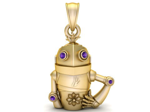 Robot Guardian Pendant 3D Print Model