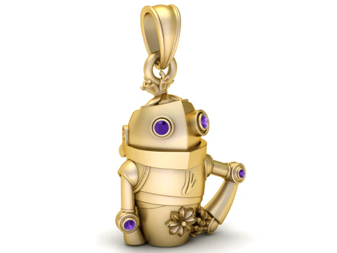 Robot Guardian Pendant 3D Print Model