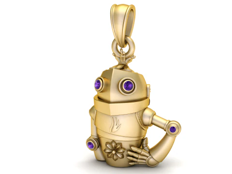 Robot Guardian Pendant 3D Print Model