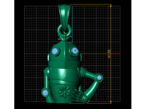 Robot Guardian Pendant 3D Print Model